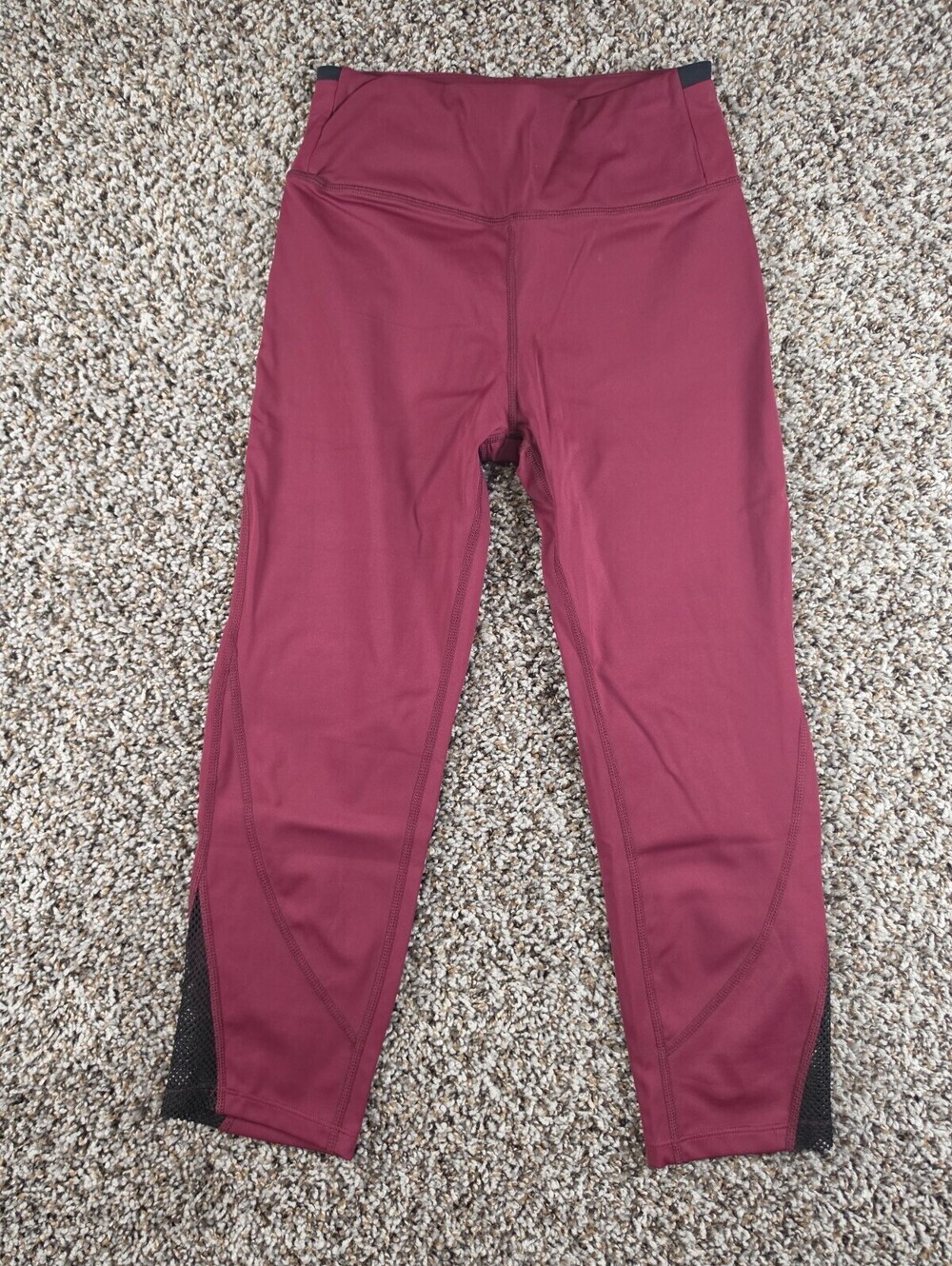Bench Active Womens Sz S Athletic Leggings Dark Burgundy Red Mid Rise